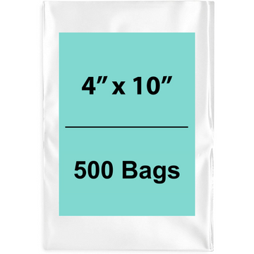 Clear Poly Bags 4"X10" 1.5 Mil 500 Bags